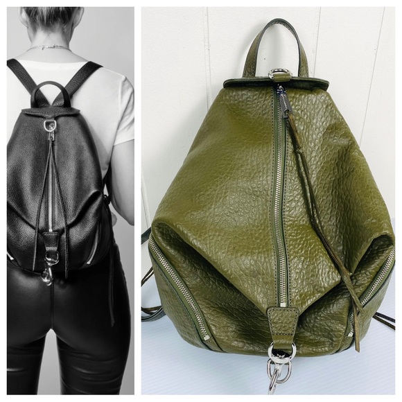 Rebecca Minkoff Handbags - NEW Rebecca Minkoff Julian Backpack Olive Green Bubbled Lamb Leather